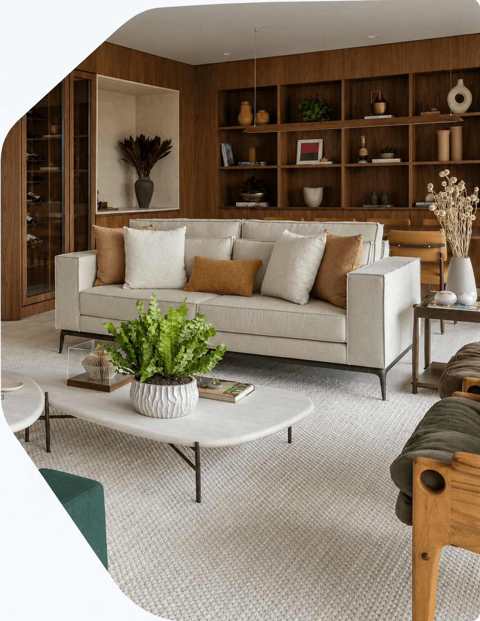 Interior residencial moderno e aconchegante